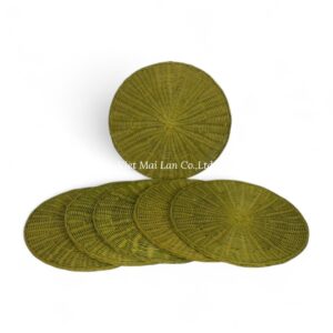 Green Round Rattan Placemat