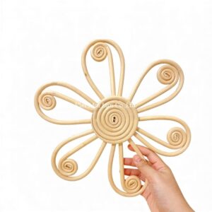 Handcrafted Flower Rattan Kids Wall Decor