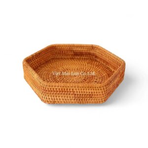 Handcrafted Rattan Tray Set