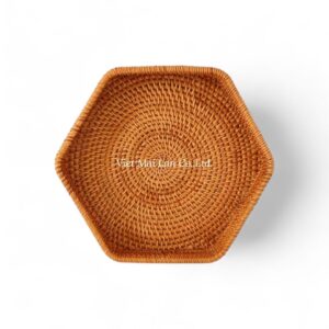 Handcrafted Rattan Tray Set
