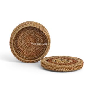 Handcrafted Round Rattan Box