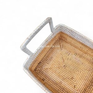 Handcrafted Square Rattan Tray