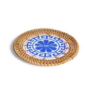Handmade Ceramic Rattan Coaster