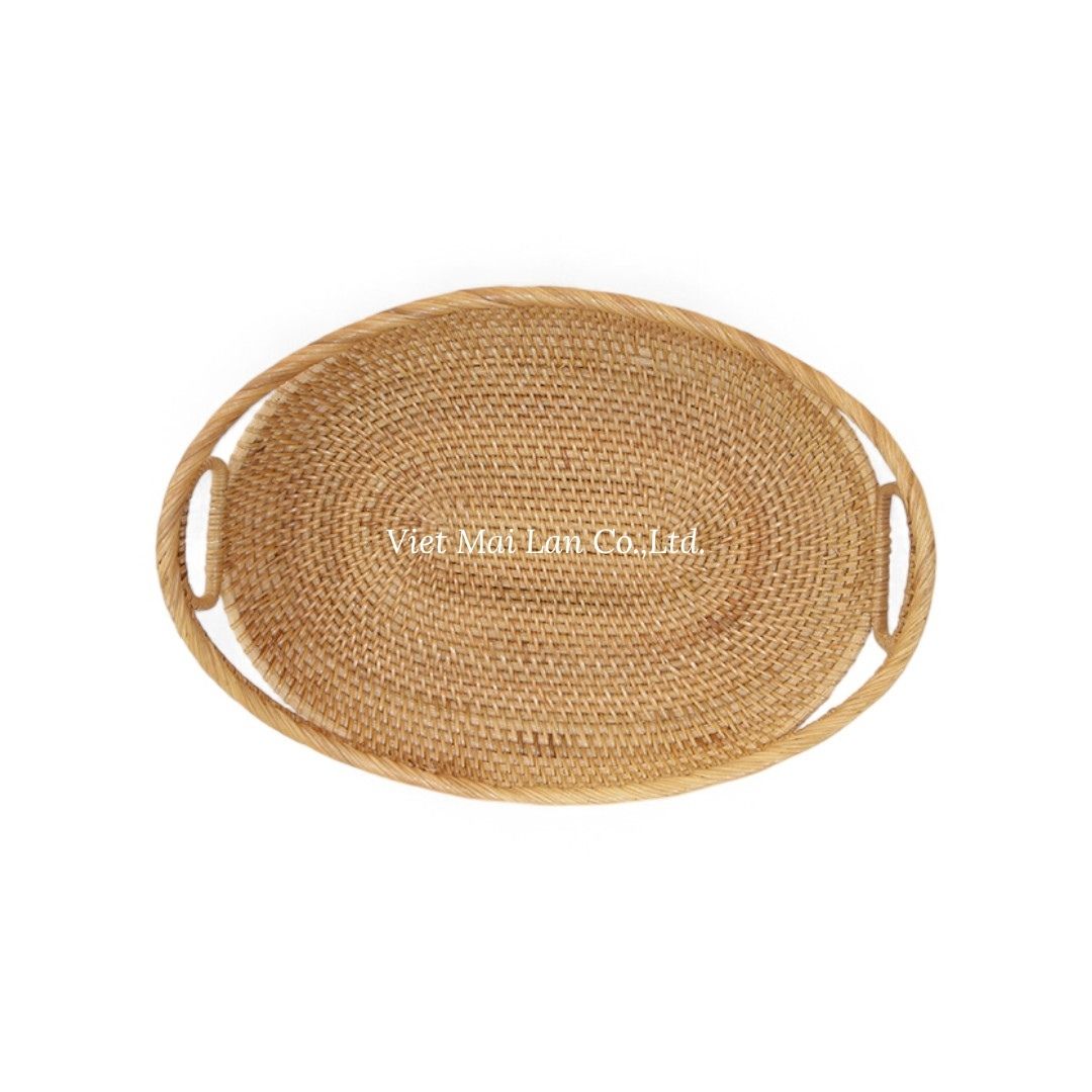 Handmade Oval Rattan Tray