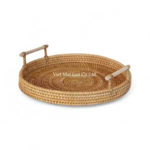 Handmade Rattan Tray with Handles