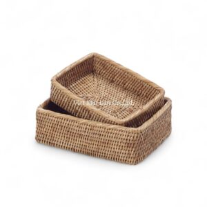 Handmade Rectangular Rattan Tray