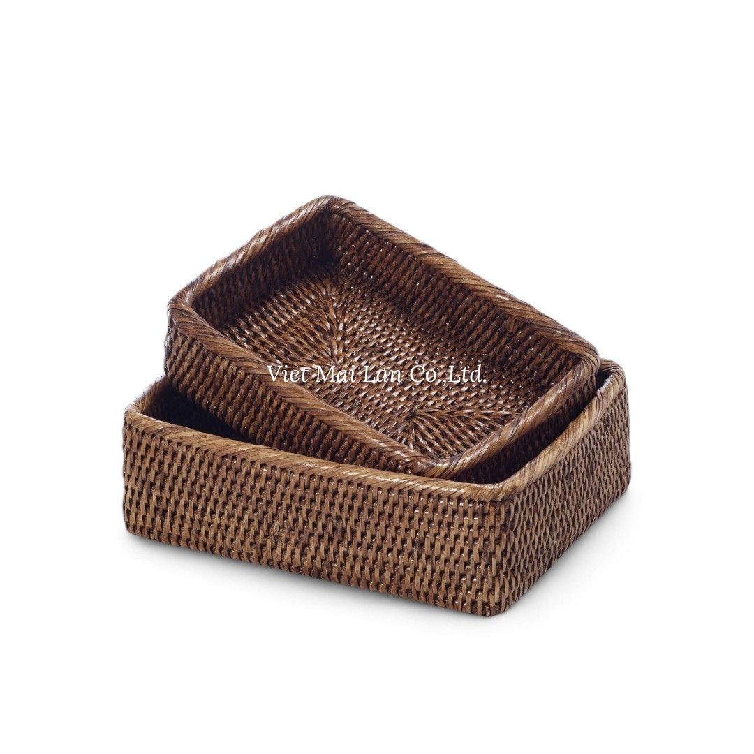 Handmade Rectangular Rattan Tray