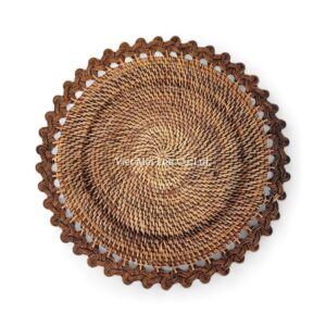 Handwoven Brown Rattan Charger Plate