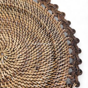 Handwoven Brown Rattan Charger Plate