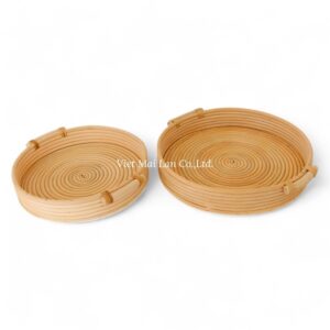 Handwoven Round Rattan Tray