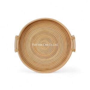 Handwoven Round Rattan Tray