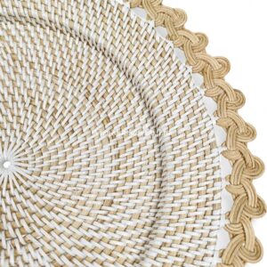 Handwoven White Rattan Charger Plate
