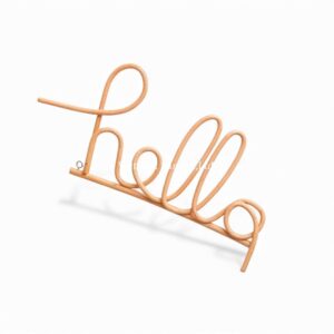 Hello Sign Rattan Kids Wall Decor