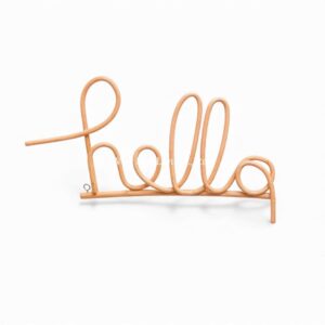 Hello Sign Rattan Kids Wall Decor