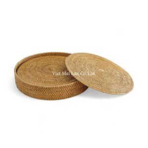 Honey Brown Rattan Placemat Set