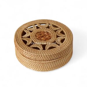 Jewelry Round Rattan Box