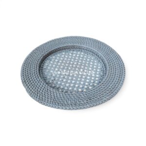 Light Blue Rattan Charger Plate
