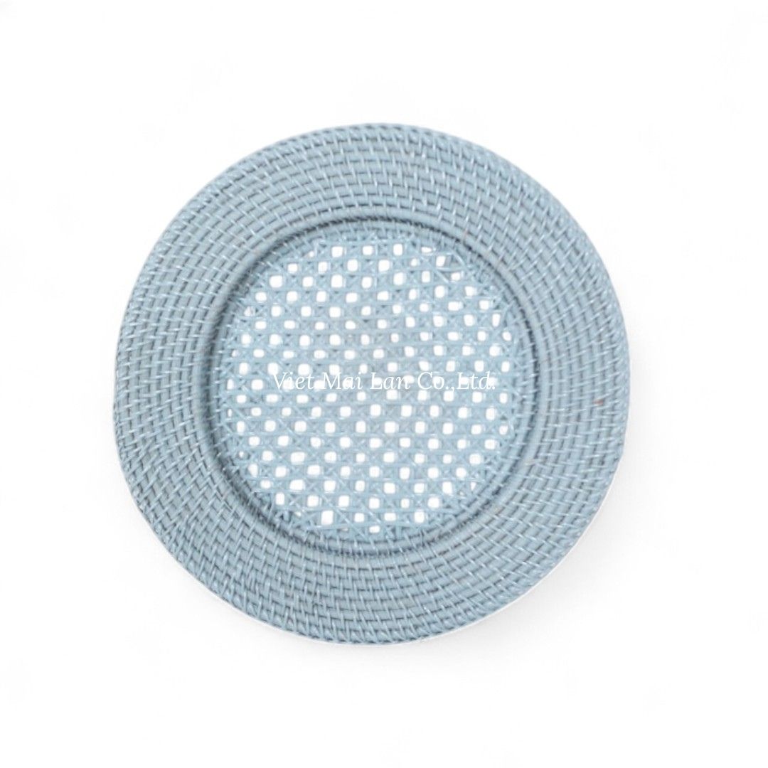 Light Blue Rattan Charger Plate