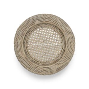 Light Grey Rattan Charger Plate