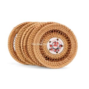 Lotus Floral Rattan Coaster