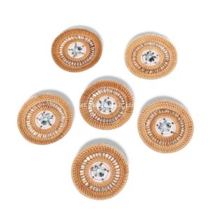 Lotus Rattan Coaster Set