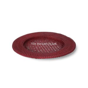 Maroon Rattan Charger Plate