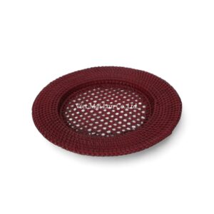 Maroon Rattan Charger Plate