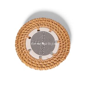 Minimalist Ceramic Rattan Coaster