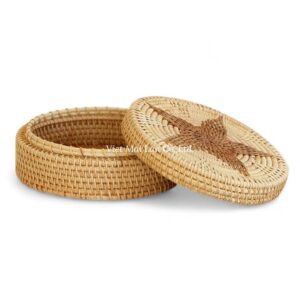 Minimalist Round Rattan Box