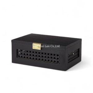 Modern Black Rattan Box