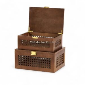 Modern Brown Rattan Box