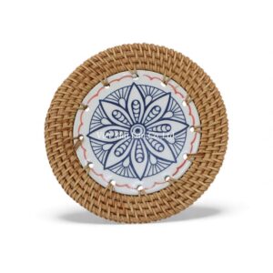 Modern Ceramic Rattan Coaster