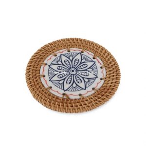 Modern Ceramic Rattan Coaster