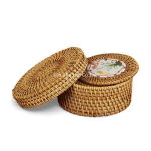 Modern Rattan Coaster Set