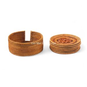 Modern Rattan Coaster Set