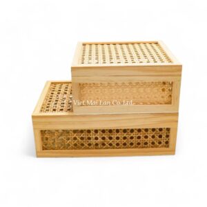 Modern Rectangular Rattan Box