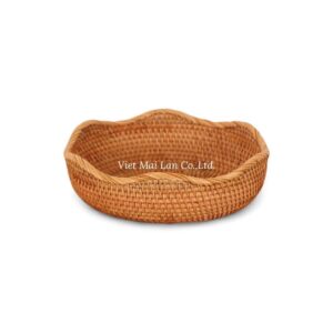 Modern Round Rattan Tray Set