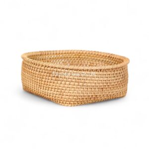 Modern Round Rattan Tray Set