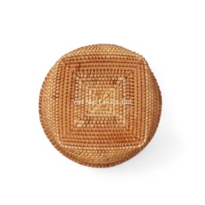 Modern Round Rattan Tray Set