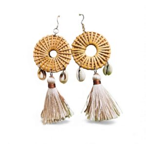 Natural Boho Rattan Earrings