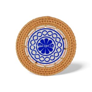 Natural Ceramic Rattan Coaster