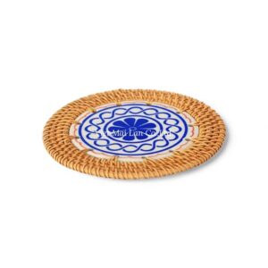 Natural Ceramic Rattan Coaster