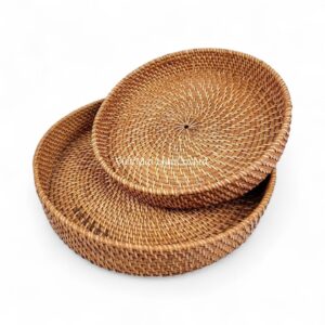 Natural Curved Edge Rattan Tray