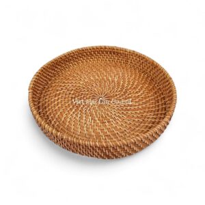 Natural Curved Edge Rattan Tray