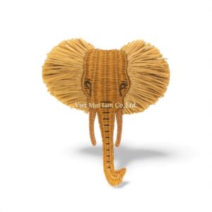 Natural Elephant Rattan Kids Wall Decor
