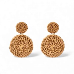 Natural Fiber Rattan Earrings