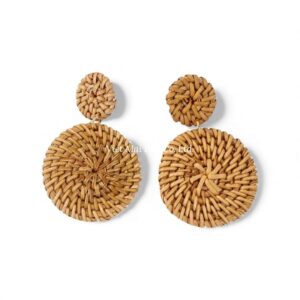 Natural Fiber Rattan Earrings