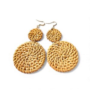Natural Fiber Rattan Earrings