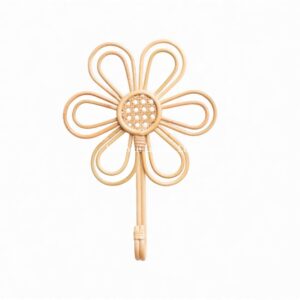 Natural Floral Rattan Kids Wall Shelf