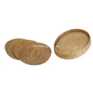 Natural Oval Rattan Placemat Set